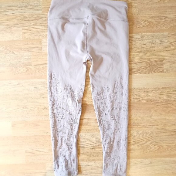 Lululemon Reveal Crop Legging Zen Expression Mesh Details Vintage Mauve Size 12 - Picture 6 of 9